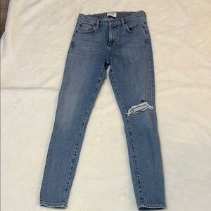 Agolde Light Blue Distressed Skinny Jeans